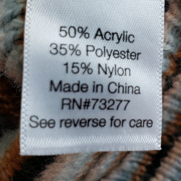 NINE WEST PULLOVER SWEATER SZ XXL BROWN MULTI COLOR STRIPE - Picture 6 of 7